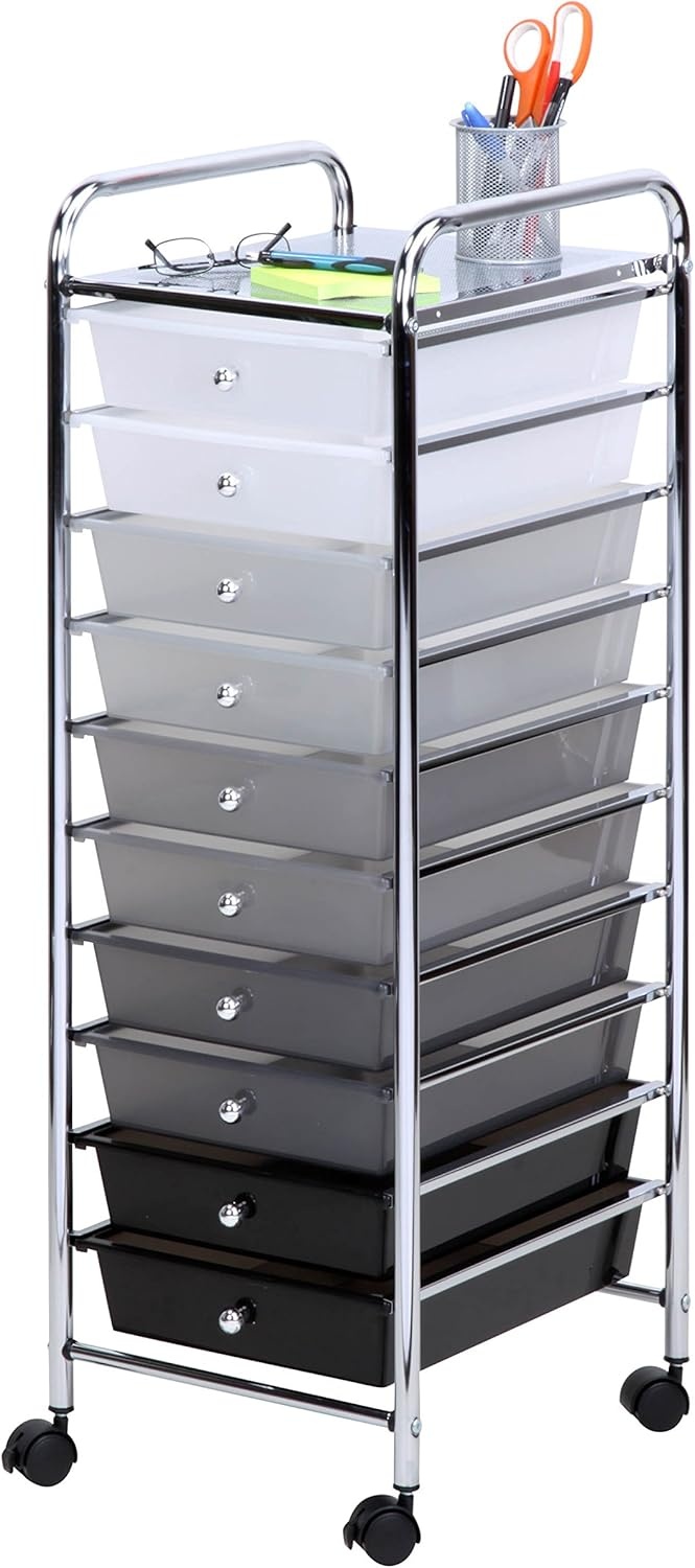 image:imageHoneyCanDo 10 Drawer Cart Shaded CRT05255 AssortedCart