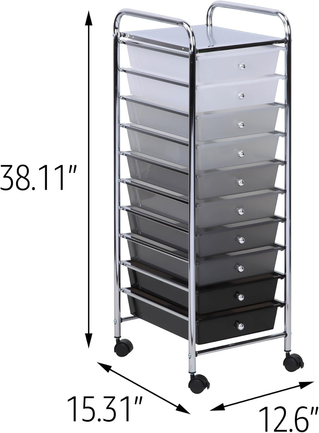 image:imageHoneyCanDo 10 Drawer Cart Shaded CRT05255 AssortedCart