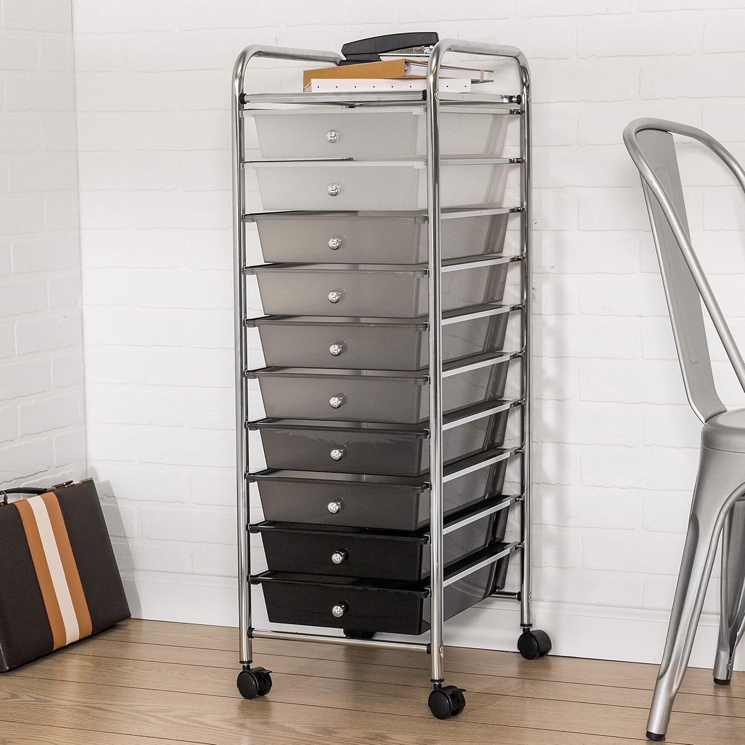 image:imageHoneyCanDo 10 Drawer Cart Shaded CRT05255 AssortedCart