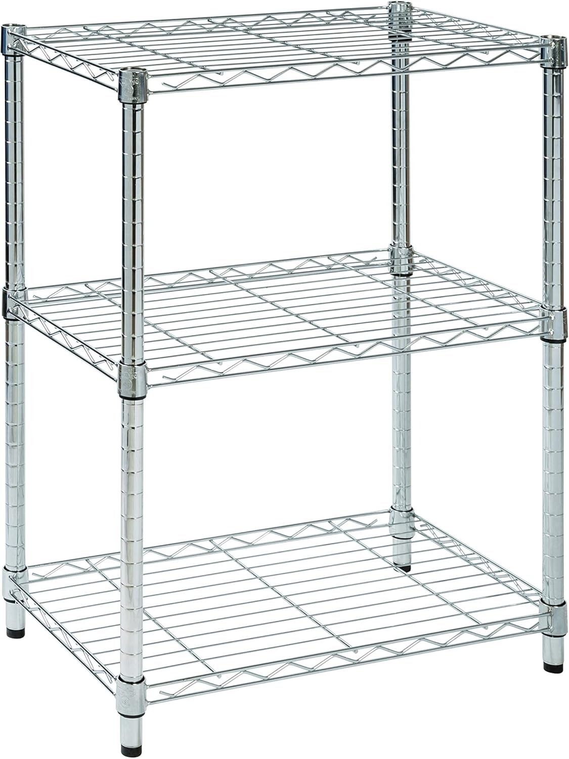 image:imageHoneyCanDo 3Tier Heavy Duty Adjustable Shelving Unit 250lb Per Shelf Metal Storage Rack NSF Certified Wire Shelf for Kitchen Garage Pantry Black 24 x 14 x 30 inChrome