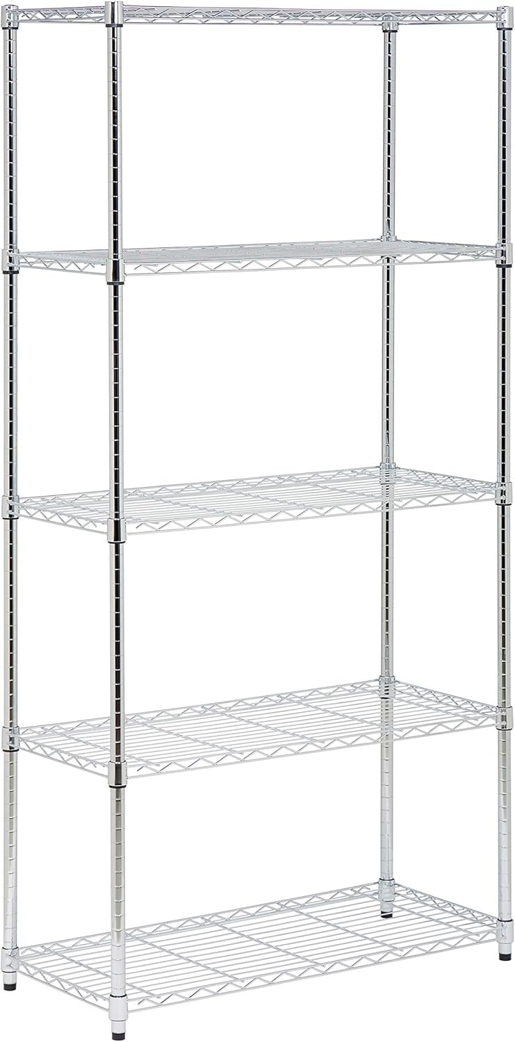 image:imageHoneyCanDo 3Tier Heavy Duty Adjustable Shelving Unit 250lb Per Shelf Metal Storage Rack NSF Certified Wire Shelf for Kitchen Garage Pantry Black 24 x 14 x 30 inChrome