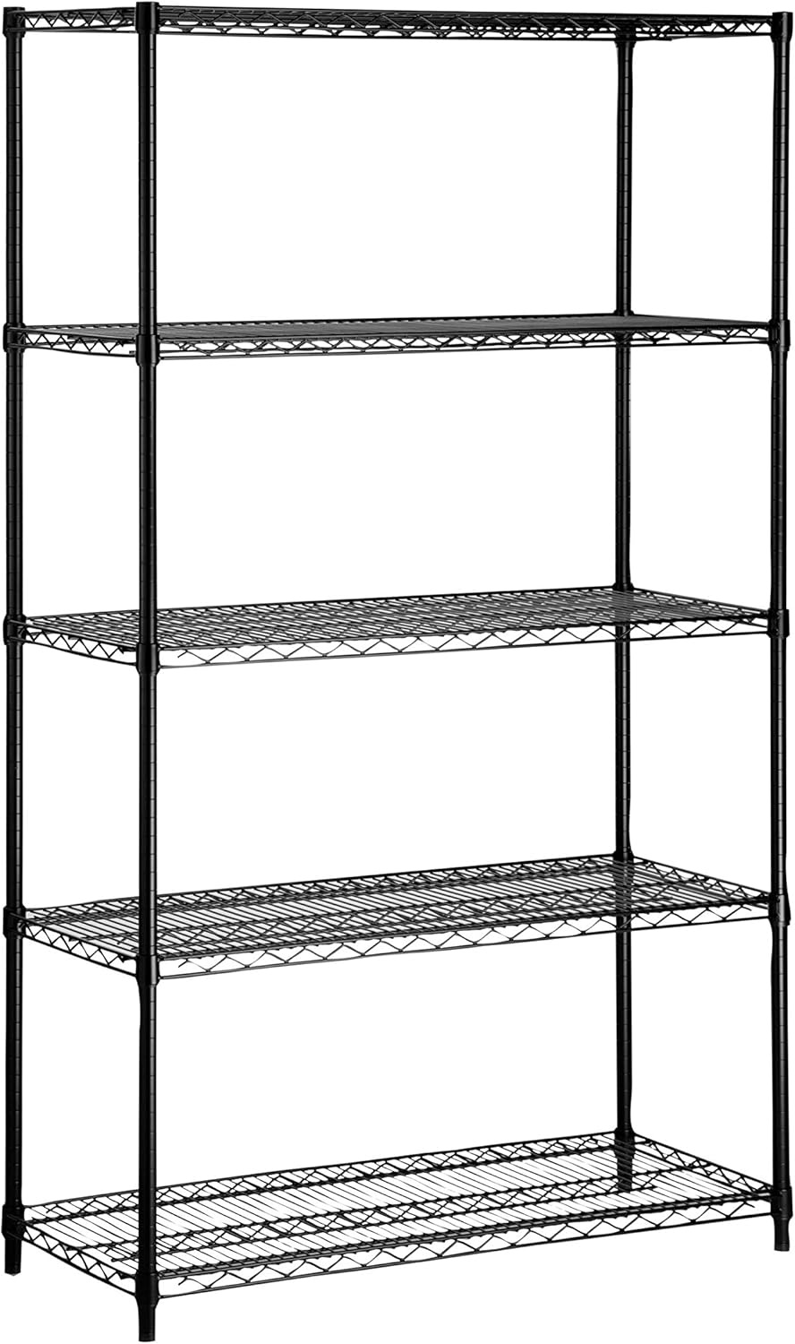 image:imageHoneyCanDo 3Tier Heavy Duty Adjustable Shelving Unit 250lb Per Shelf Metal Storage Rack NSF Certified Wire Shelf for Kitchen Garage Pantry Black 24 x 14 x 30 inBlack
