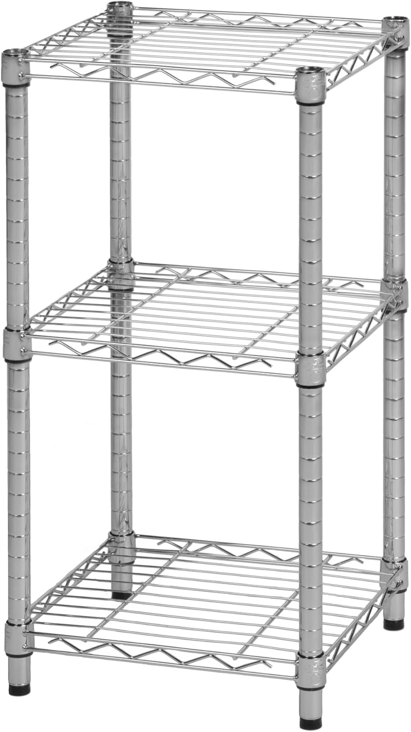 image:imageHoneyCanDo 4Tier Heavy Duty Adjustable Shelving Unit 250lb Per Shelf Metal Storage Rack Wire Shelf for Garage Kitchen Office Pantry Black 36 x 14 x 54 inChrome