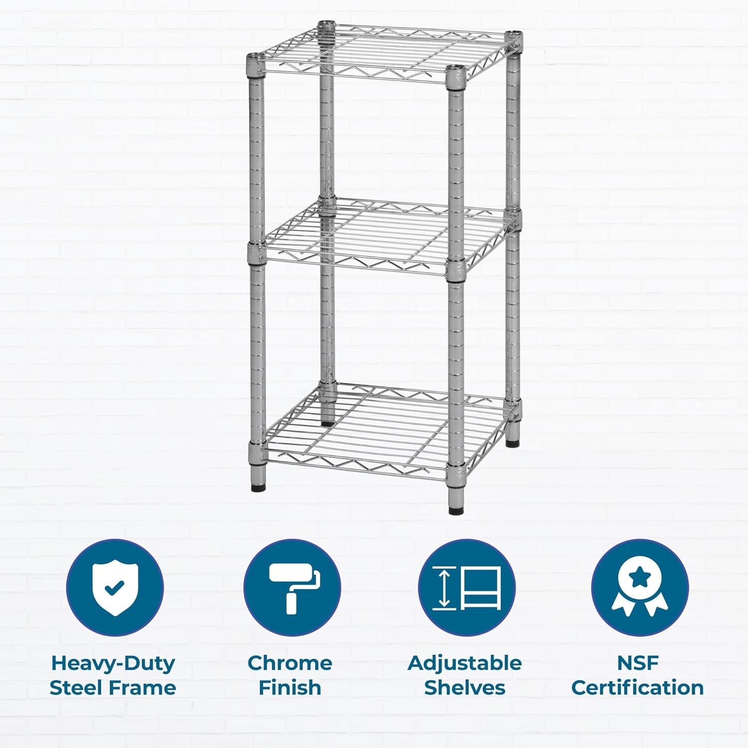 image:imageHoneyCanDo 4Tier Heavy Duty Adjustable Shelving Unit 250lb Per Shelf Metal Storage Rack Wire Shelf for Garage Kitchen Office Pantry Black 36 x 14 x 54 inChrome