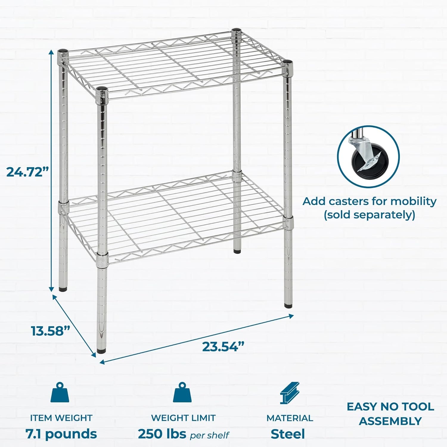 image:imageHoneyCanDo 4Tier Heavy Duty Adjustable Shelving Unit 250lb Per Shelf Metal Storage Rack Wire Shelf for Garage Kitchen Office Pantry Black 36 x 14 x 54 inChrome