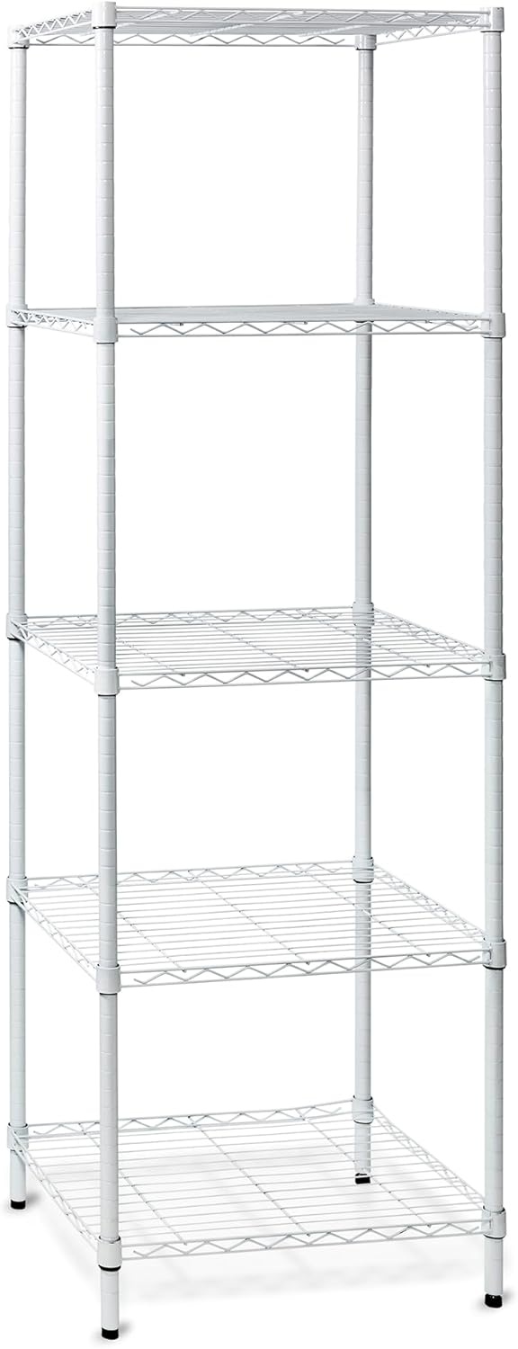 image:imageHoneyCanDo 4Tier Heavy Duty Adjustable Shelving Unit 250lb Per Shelf Metal Storage Rack Wire Shelf for Garage Kitchen Office Pantry Black 36 x 14 x 54 inWhite