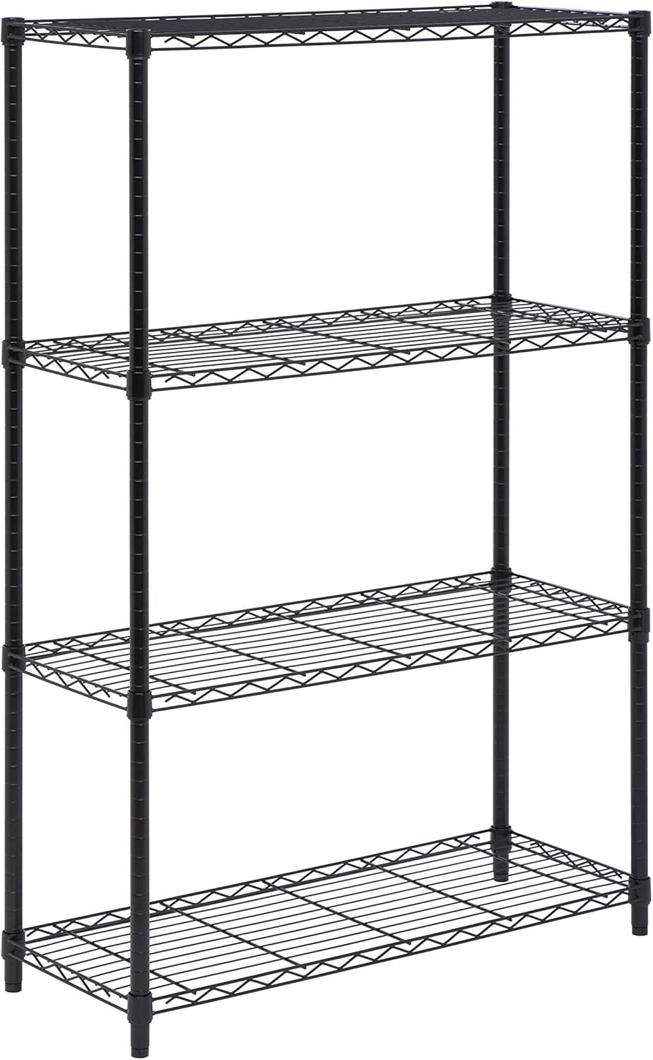 image:imageHoneyCanDo 4Tier Heavy Duty Adjustable Shelving Unit 250lb Per Shelf Metal Storage Rack Wire Shelf for Garage Kitchen Office Pantry Black 36 x 14 x 54 inBlack