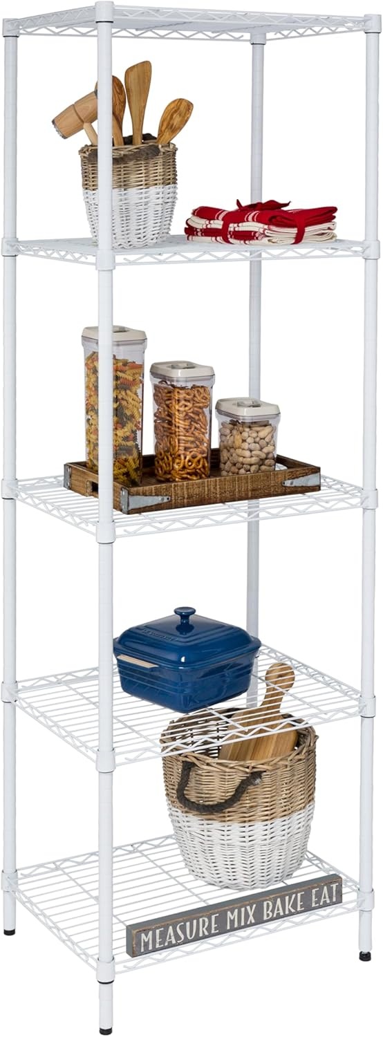 image:imageHoneyCanDo 4Tier Heavy Duty Adjustable Shelving Unit 250lb Per Shelf Metal Storage Rack Wire Shelf for Garage Kitchen Office Pantry Black 36 x 14 x 54 inWhite