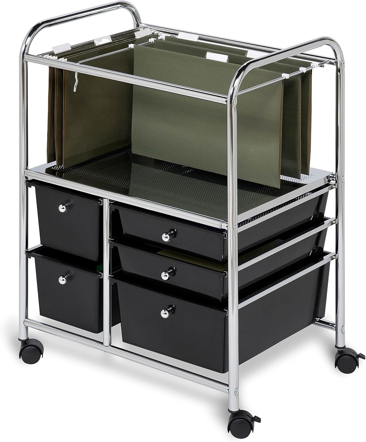 image:imageHoneyCanDo CRT01512 5Drawer Hanging File CartChrome Finish