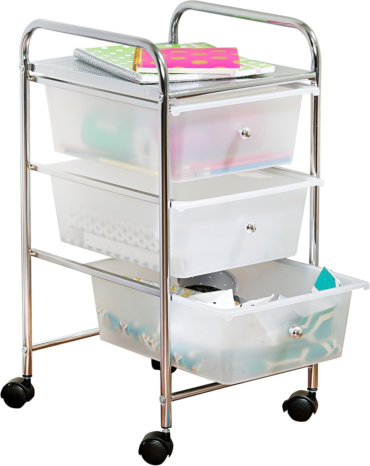 image:imageHoneyCanDo CRT02214 Rolling Office Organizer 10DrawerMulticolored3Drawer Office Cart