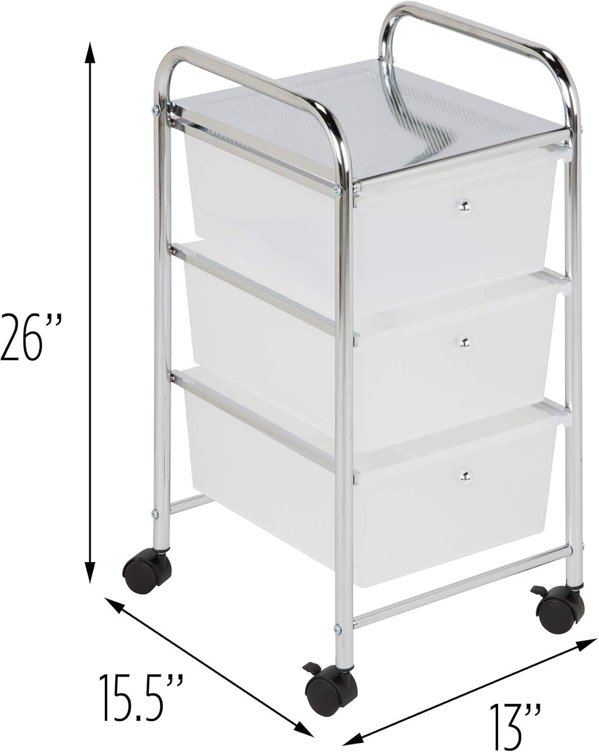 image:imageHoneyCanDo CRT02214 Rolling Office Organizer 10DrawerMulticolored3Drawer Office Cart