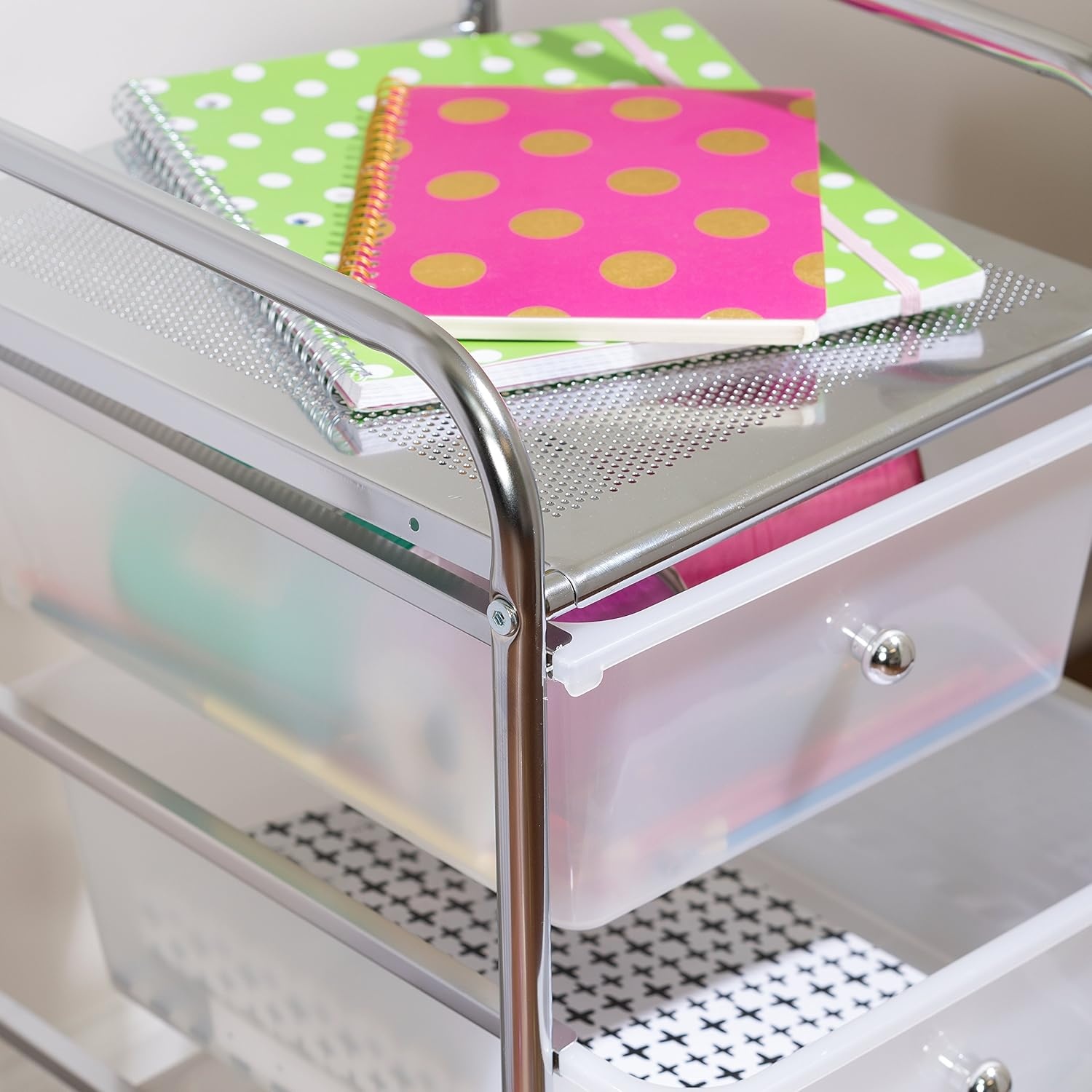 image:imageHoneyCanDo CRT02214 Rolling Office Organizer 10DrawerMulticolored3Drawer Office Cart