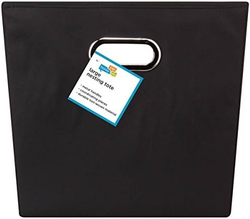 image:imageHoneyCanDo Decorative Storage Bin with Chrome Handles Small OrangeBlack