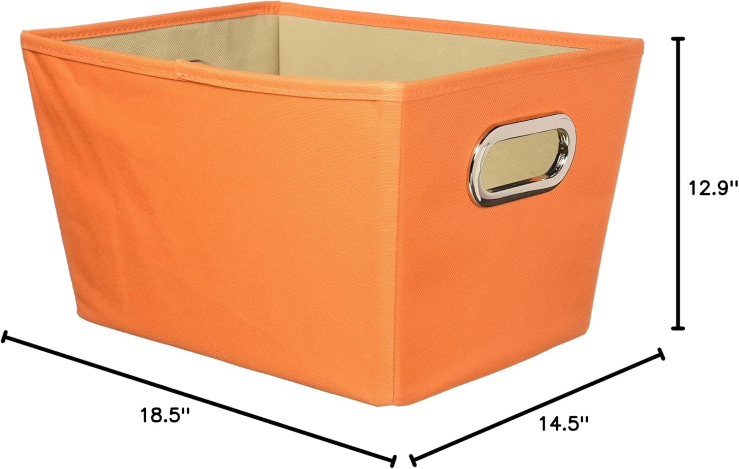 image:imageHoneyCanDo Decorative Storage Bin with Chrome Handles Small OrangeOrange