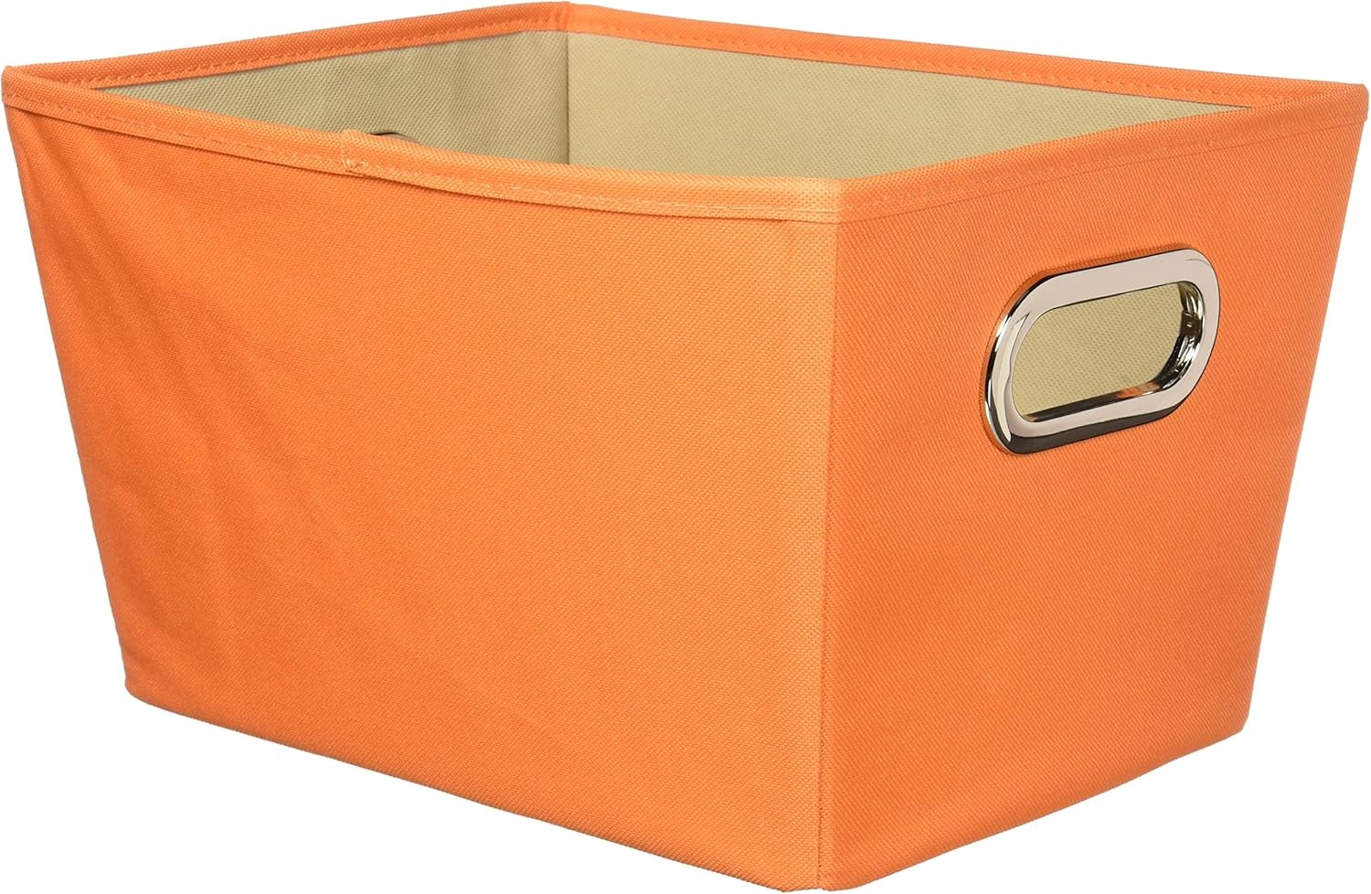 image:imageHoneyCanDo Decorative Storage Bin with Chrome Handles Small OrangeOrange