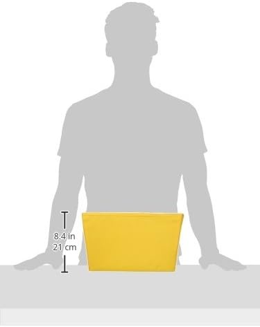 image:imageHoneyCanDo Decorative Storage Bin with Chrome Handles Small OrangeYellow