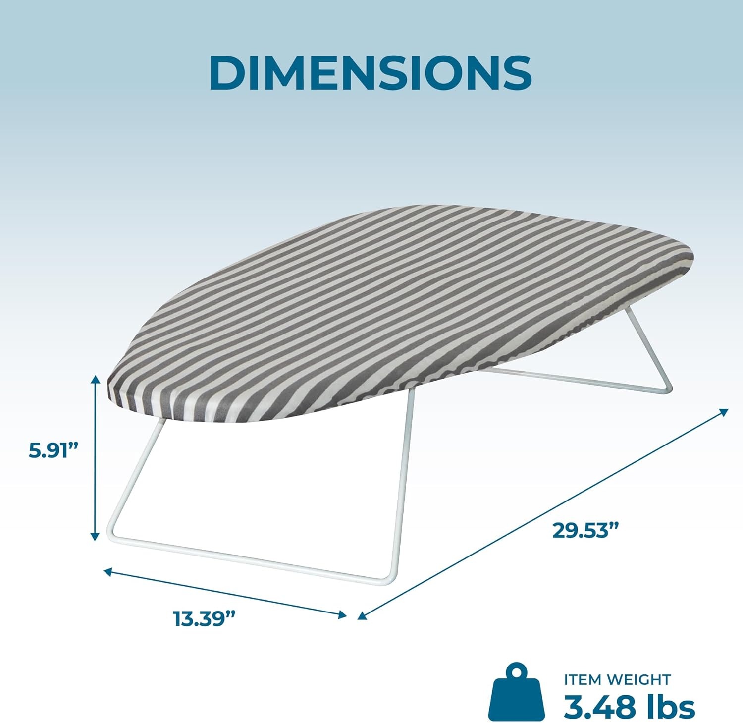 image:imageHoneyCanDo Folding Tabletop Ironing Board with Iron Rest Blue 32 L x 12 W Steel FrameGray