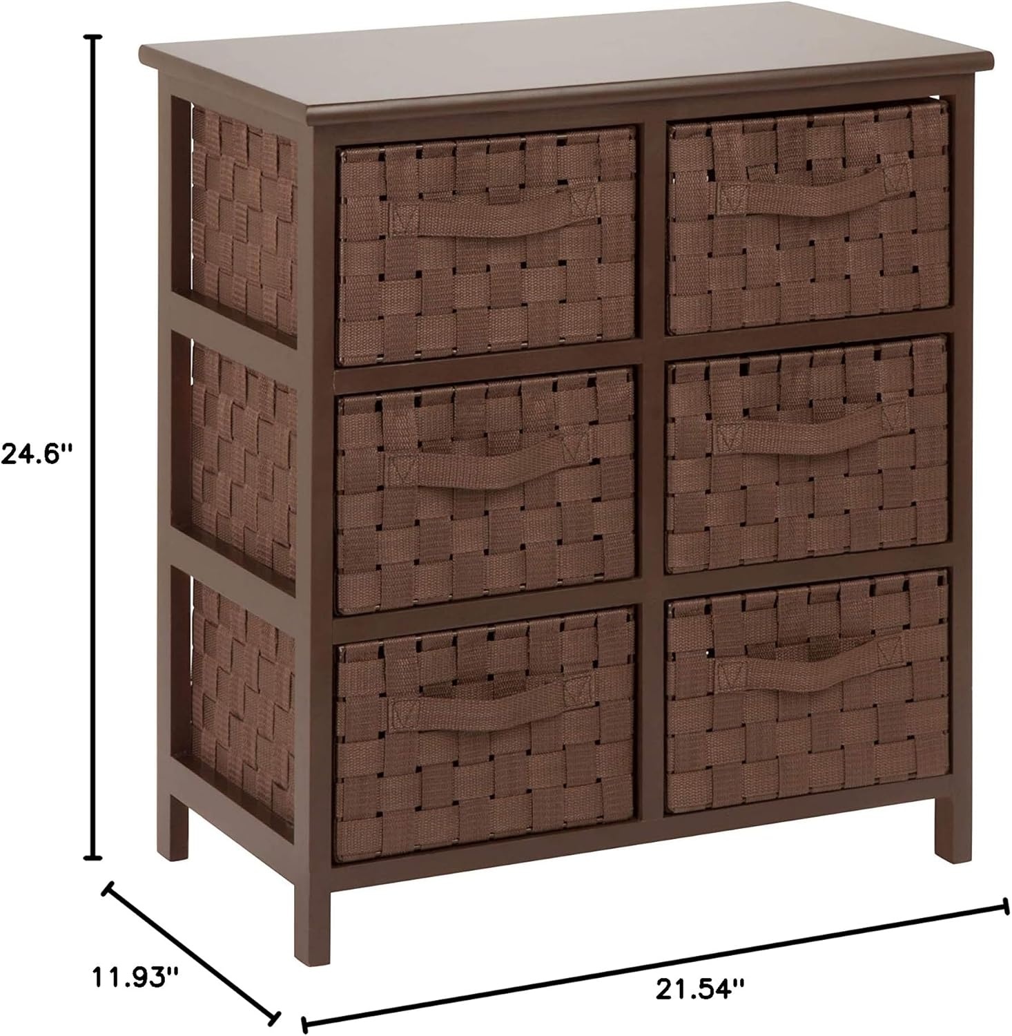 image:imageHoneyCanDo Home Storage Woven strap 6 drawer chest blk Espresso 30 lbs USBrown