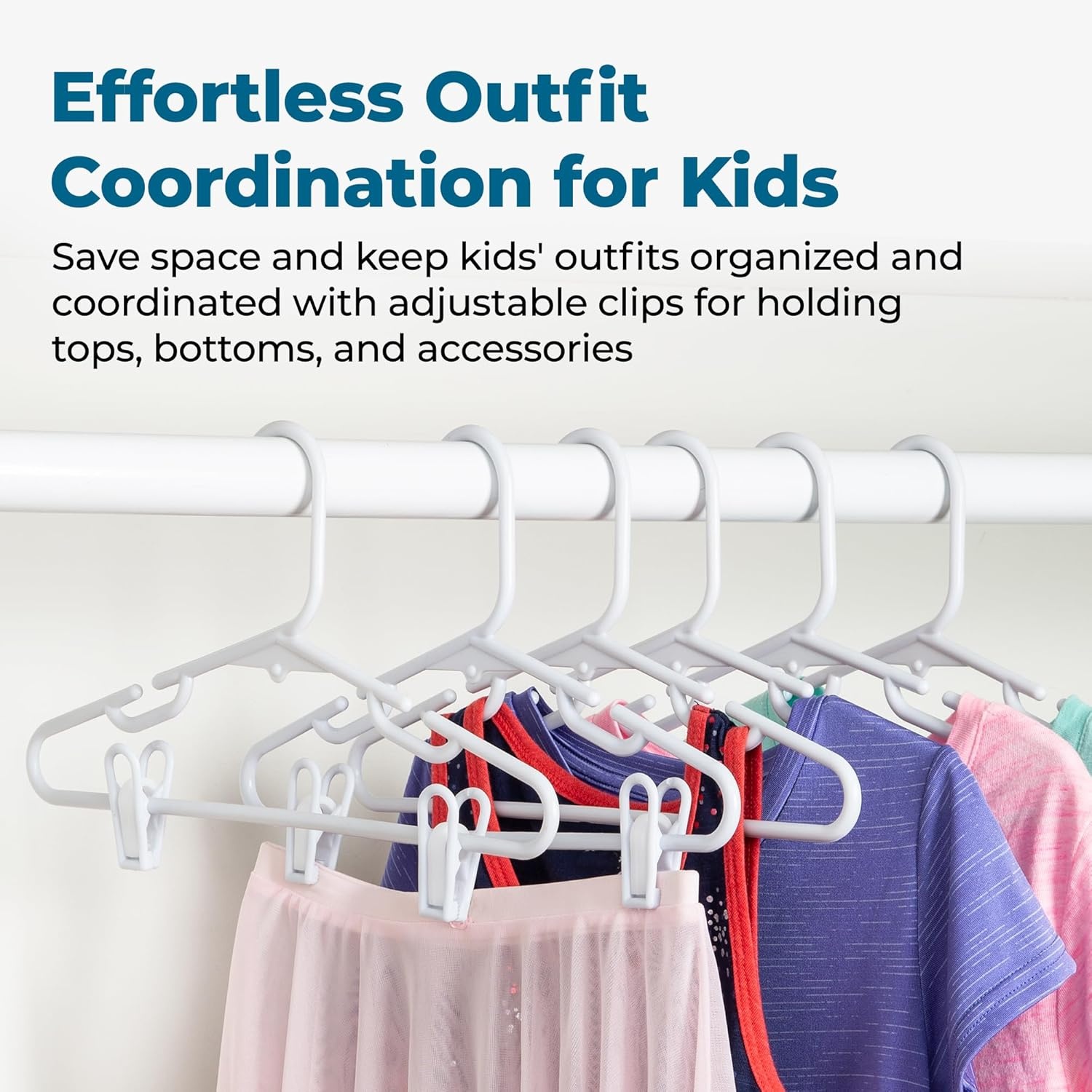 image:imageHoneyCanDo Kids Clothes Hanger Baby Clothes Hangers with Clips Removable Clips are Designed to Keep Bottoms and Tops Perfectly Paired Making it Easier to Organize and Store Outfits 18 Pack7 x 025 x 1175 inches Pack of 8