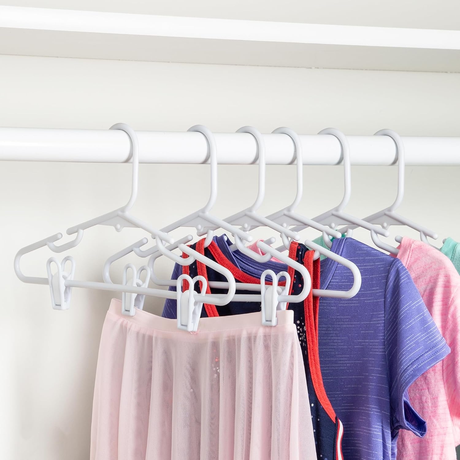 image:imageHoneyCanDo Kids Clothes Hanger Baby Clothes Hangers with Clips Removable Clips are Designed to Keep Bottoms and Tops Perfectly Paired Making it Easier to Organize and Store Outfits 18 Pack7 x 025 x 1175 inches