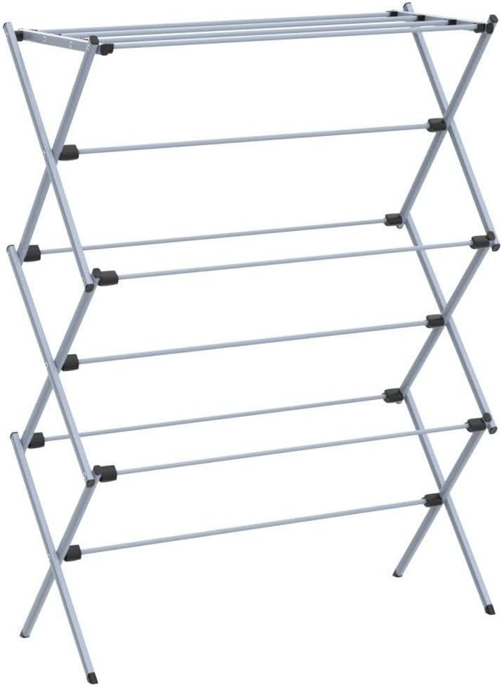 image:imageHoneyCanDo Oversize FamilySize Laundry Drying Rack 355 ExtraWide 22 Wider Than Standard 50lb Capacity Sturdy Steel Foldable Clothes Rack Silver355 W