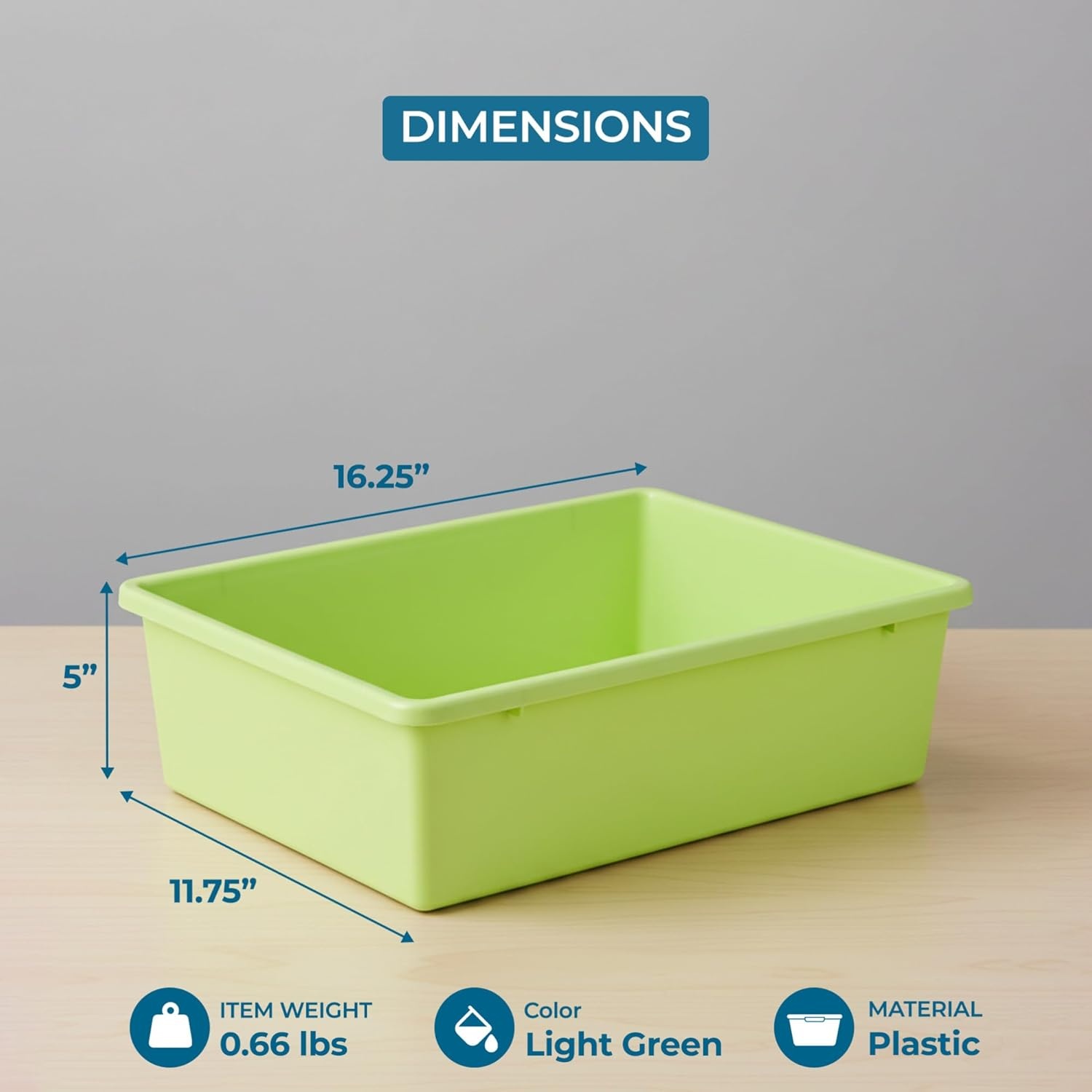 image:imageHoneyCanDo PRTSRT1602SMRED Plastic Storage Bin Small RedLight Green