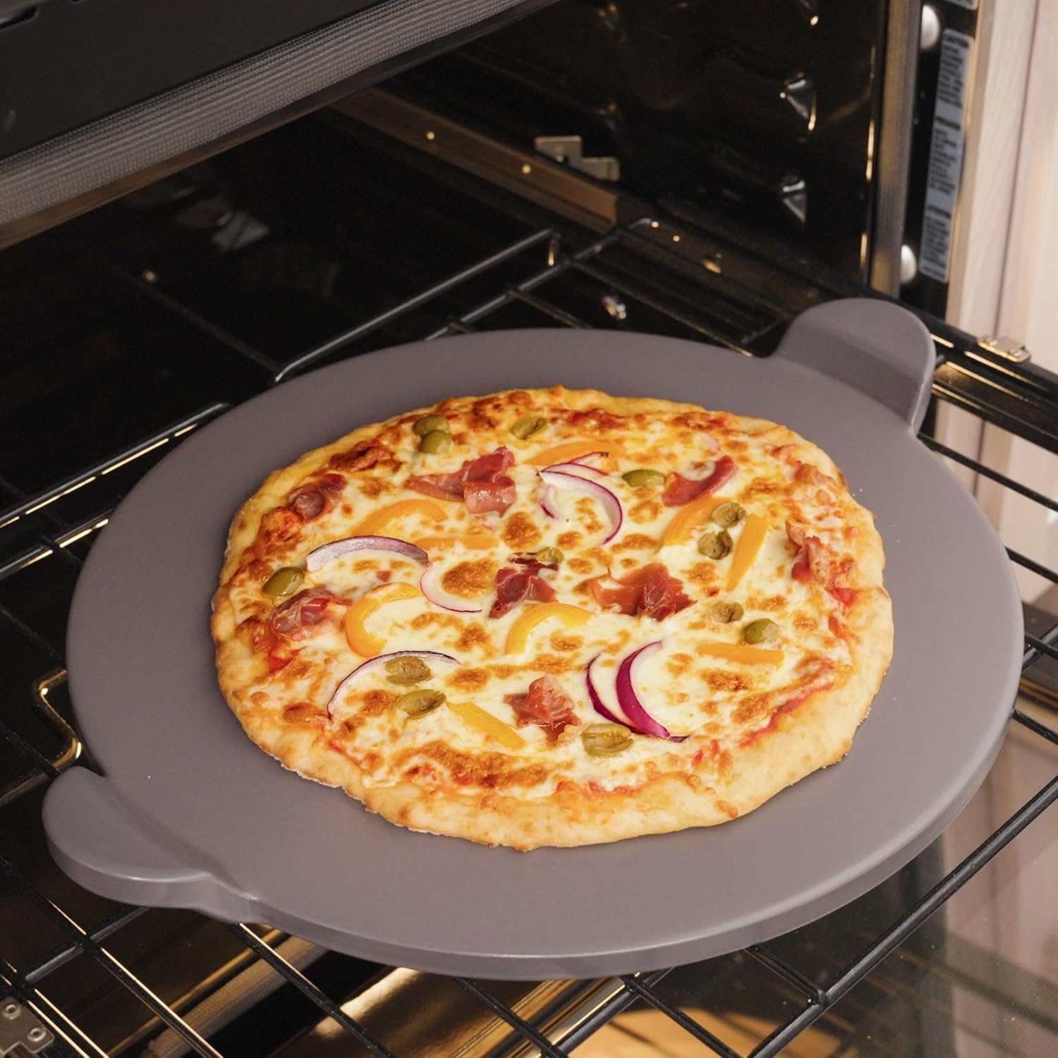 image:imageOld Stone Pizza Kitchen Rectangular Pizza Stone for Oven and Grill 14x16InchPizza Making Kit