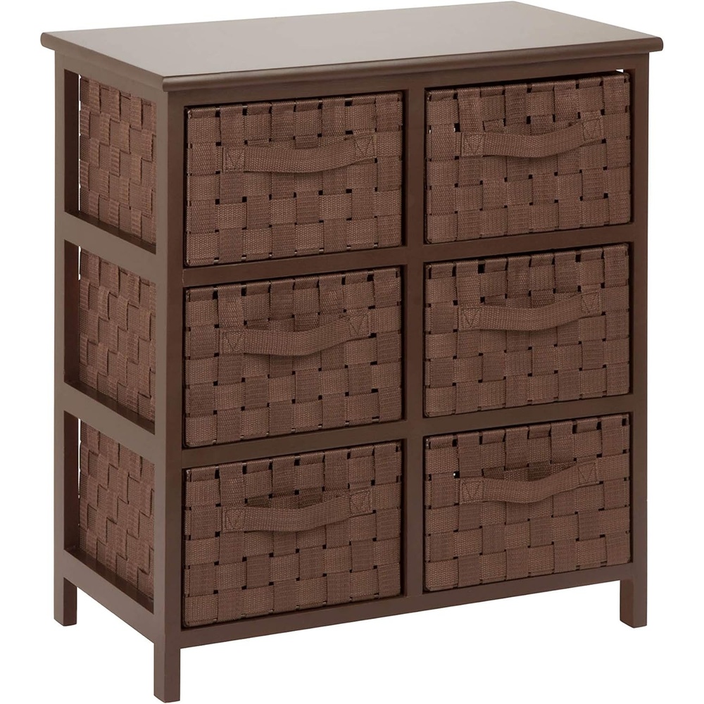 image:imageHoneyCanDo Home Storage Woven strap 6 drawer chest blk Espresso 30 lbs USBrown