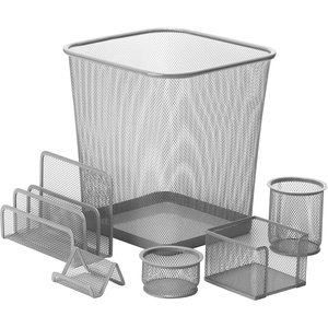 image:imageHoneyCanDo Mesh Desk Set Silver OFC06206 Silver 108 x 124 6 PcsSilver