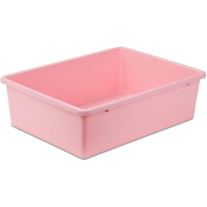 image:imageHoneyCanDo PRTSRT1602SMRED Plastic Storage Bin Small RedLight Pink