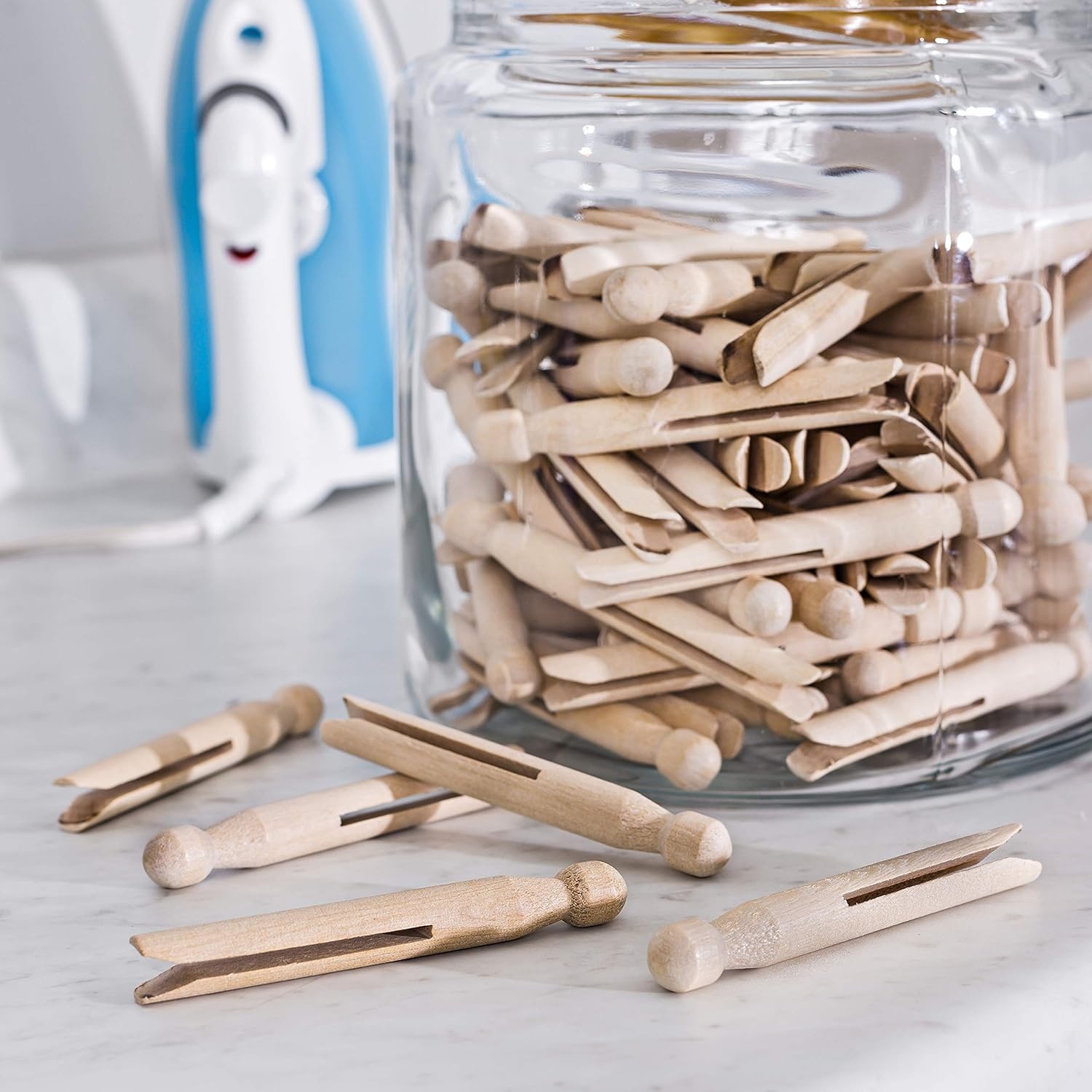 image:imageHoneyCanDo 100 Pack Round Birch Wood Clothespins Durable Wood Clips For Hanging Clothes Pins And Laundry For Organizing Drying amp Everyday Use Practical Hanging Solutions Reliable Wooden Clips600Pack
