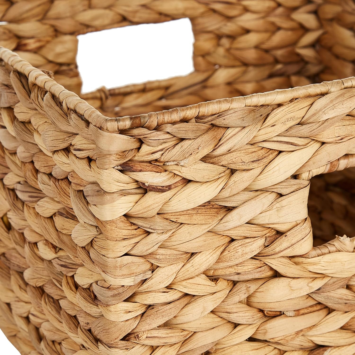 image:imageHoneyCanDo Banana Leaf Storage Baskets Water Hyacinth Woven Basket Decorative Baskets for Shelves Basket for Gifts Closet Pantry and Home Organization Set of 3 MultiSize9 12 L x 9 12 W x 6 7 H