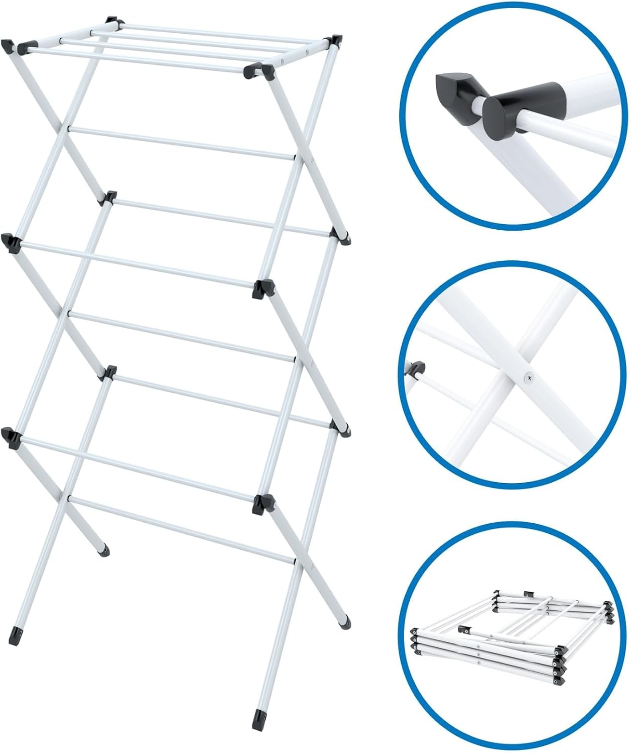image:imageHoneyCanDo Collapsible Clothes Drying Rack Durable SpaceSaving Laundry amp Towel Rack Sturdy Clothing Rack for Hanging Clothes Indoors amp Outdoors Steel21 W