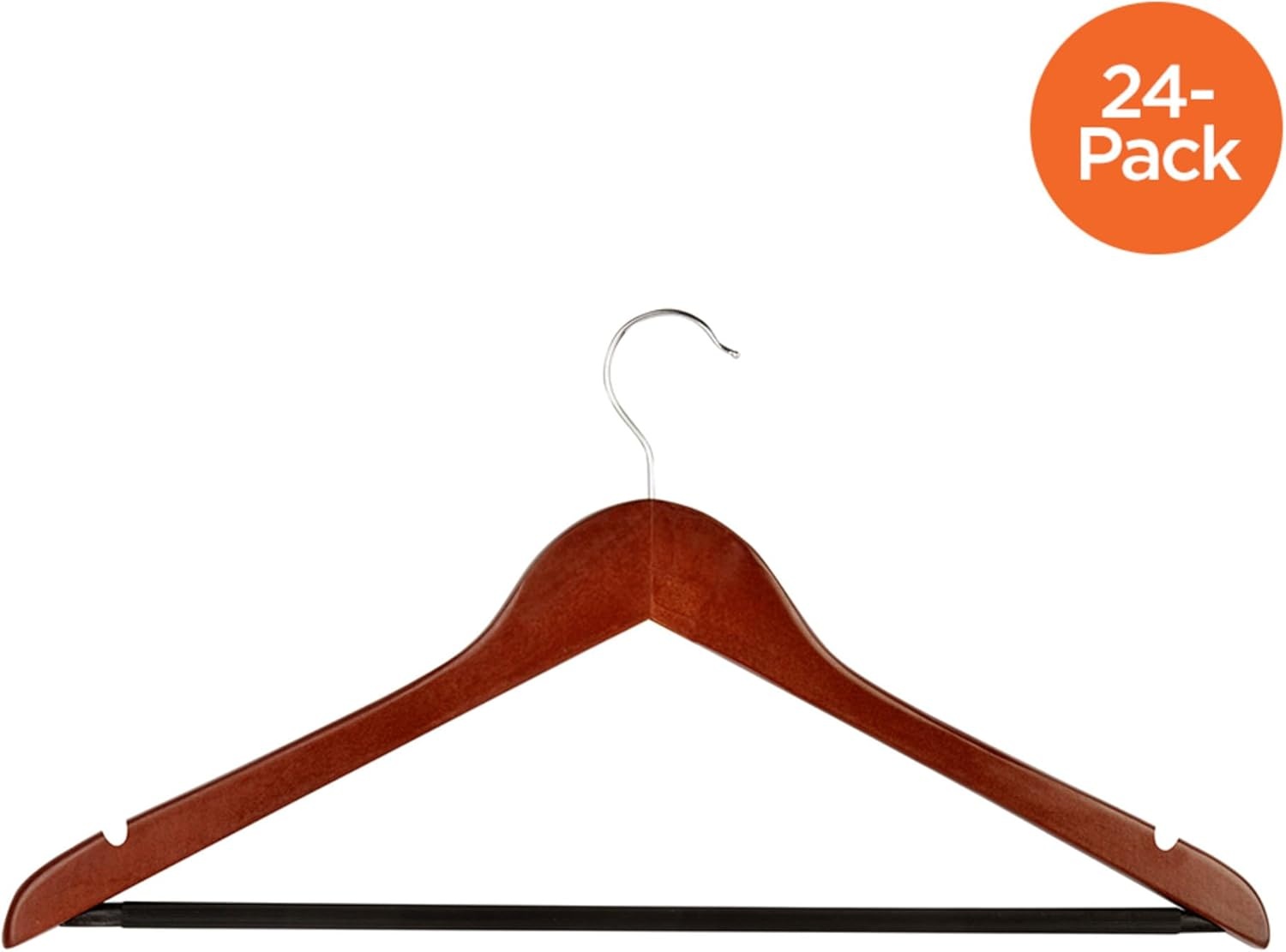 image:imageHoneyCanDo No Slip Wooden Coat Hangers Cherry Wood 24PackCherry