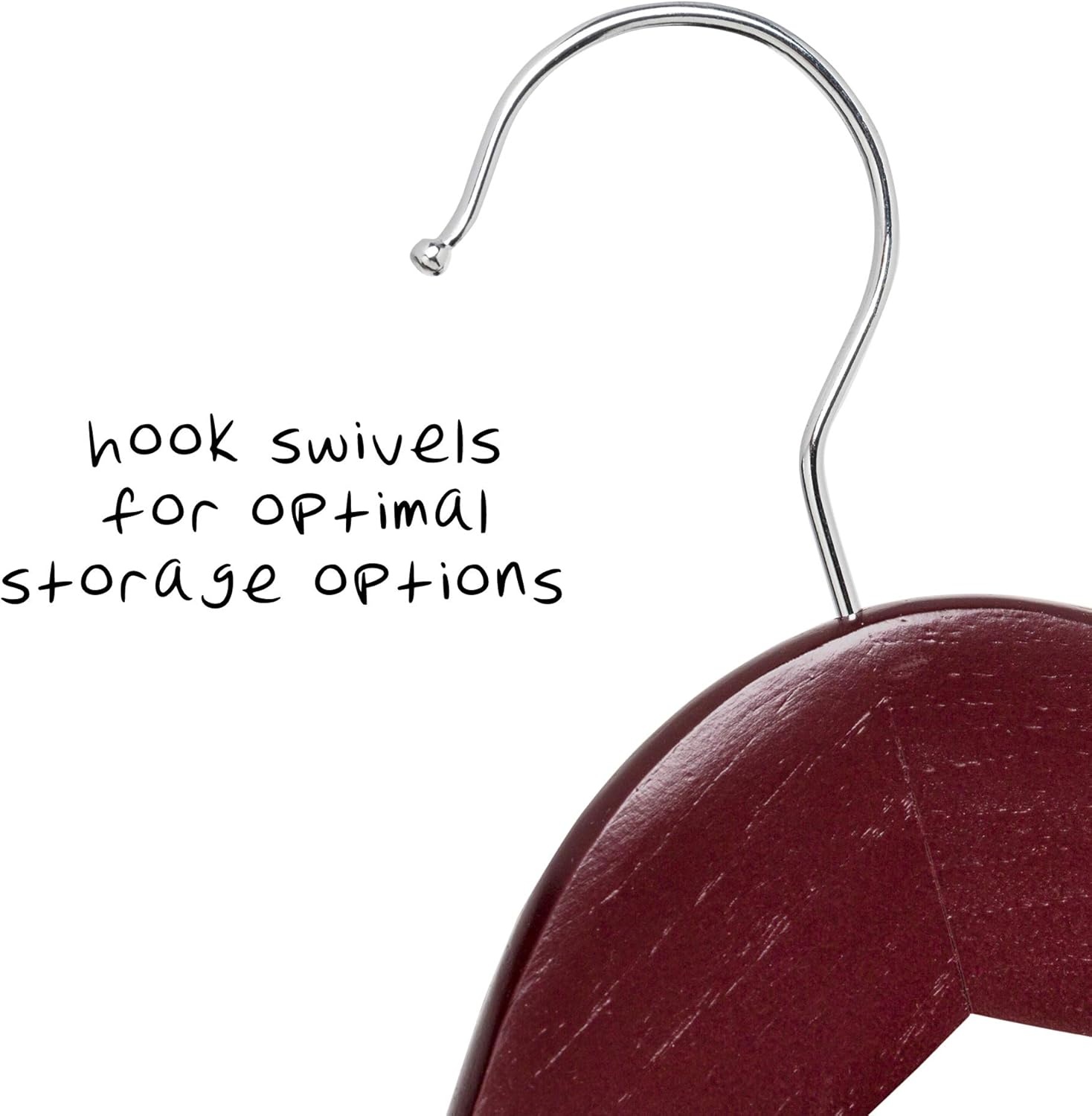 image:imageHoneyCanDo No Slip Wooden Coat Hangers Cherry Wood 24PackCherry