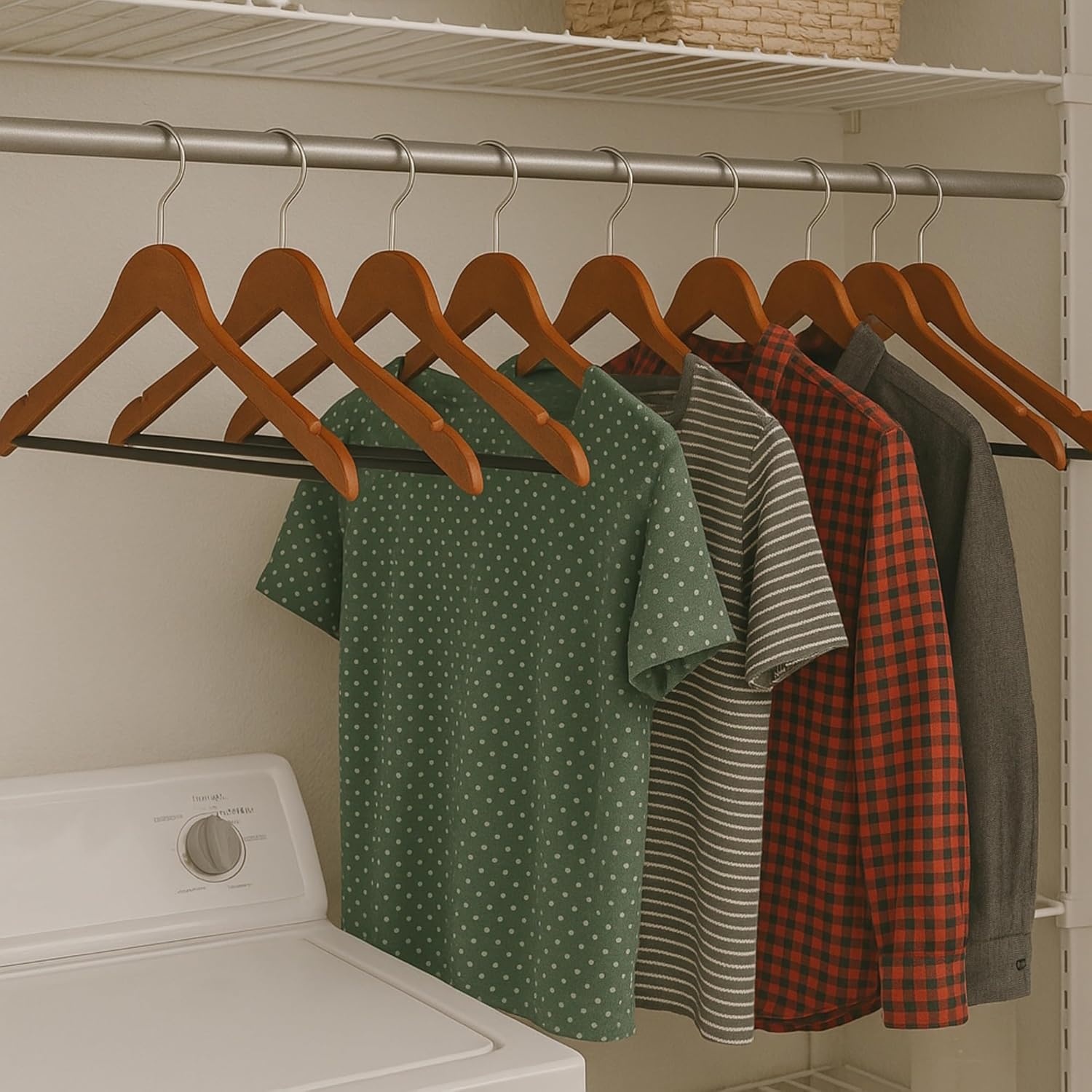 image:imageHoneyCanDo No Slip Wooden Coat Hangers Cherry Wood 24PackCherry