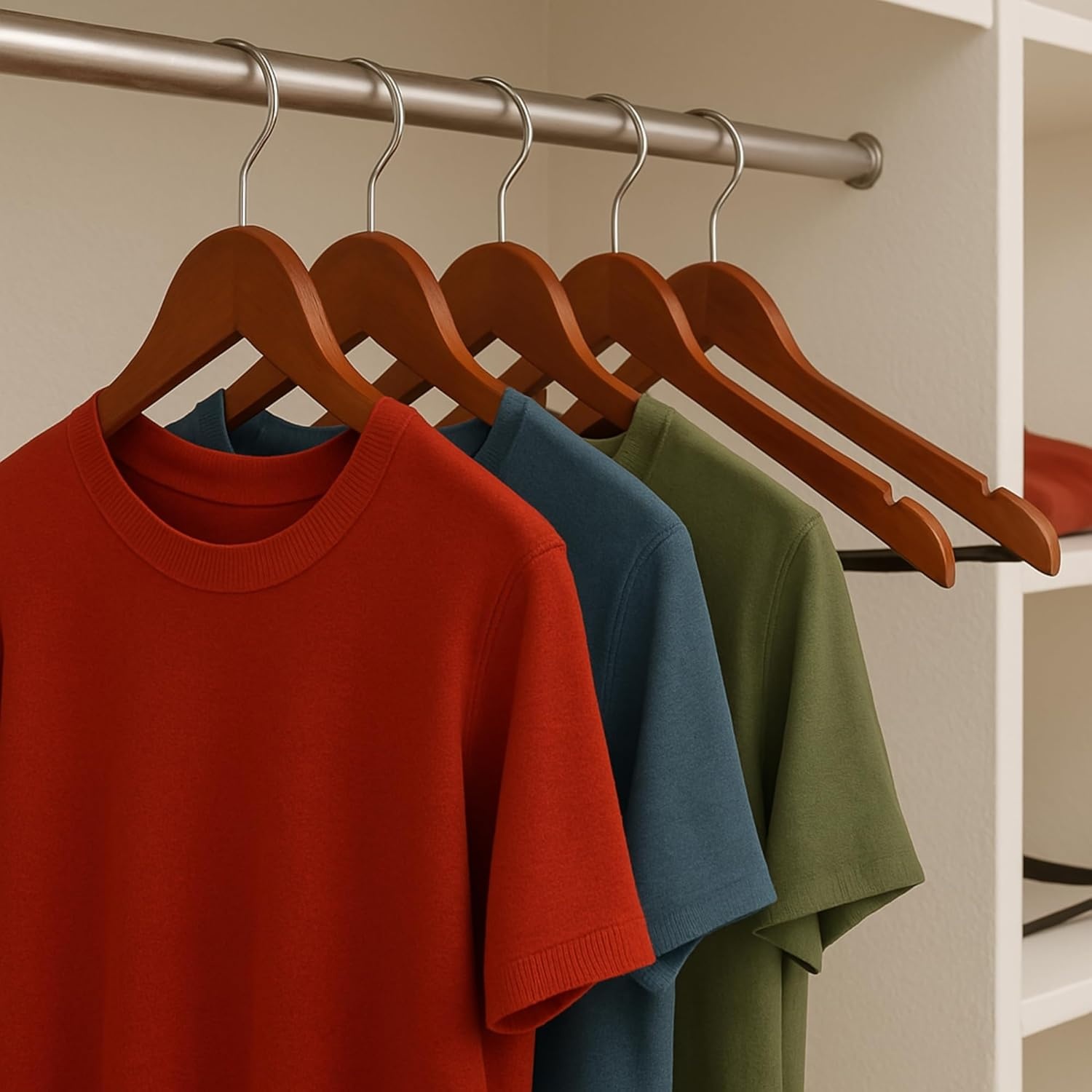 image:imageHoneyCanDo No Slip Wooden Coat Hangers Cherry Wood 24PackCherry
