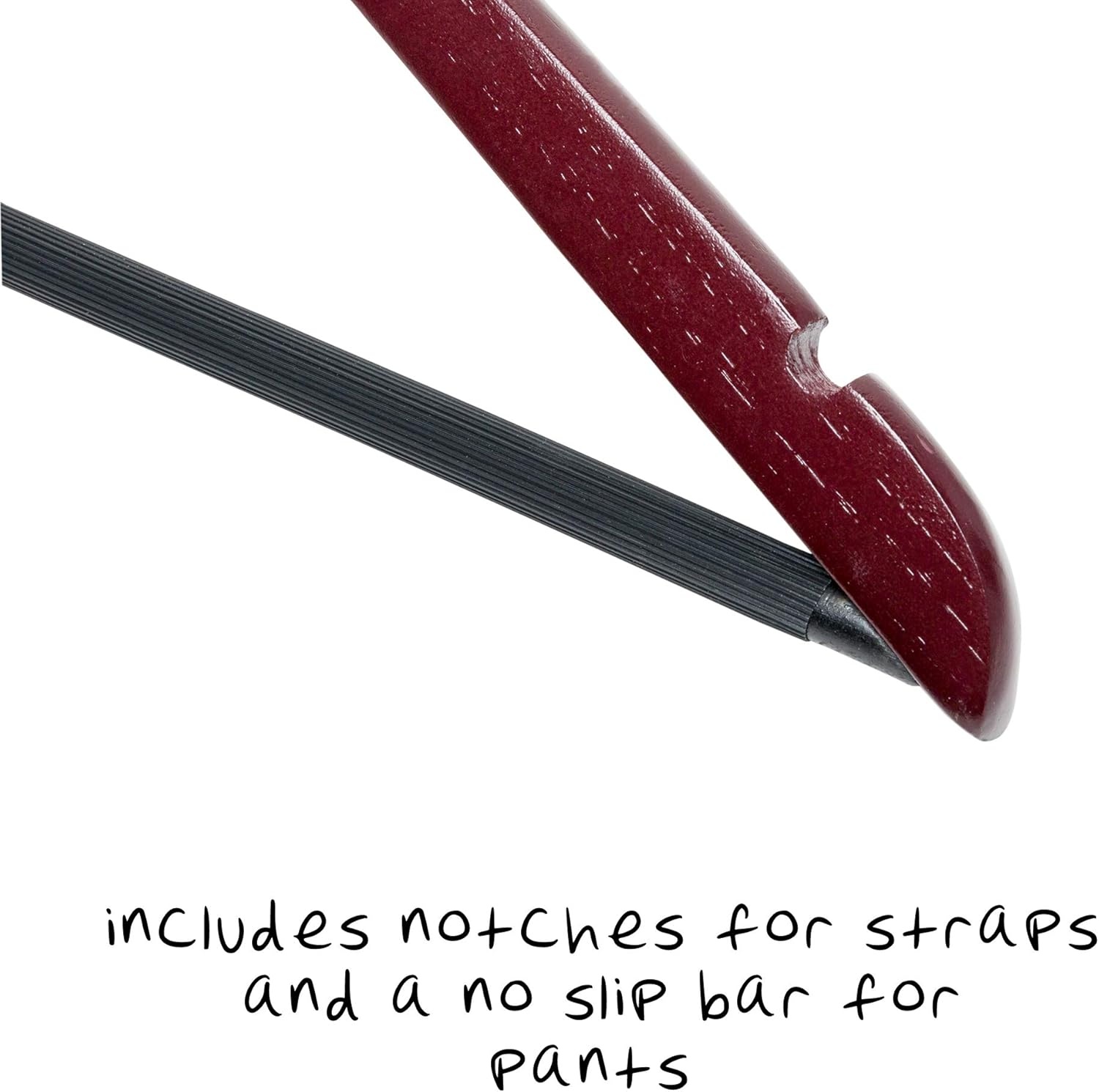 image:imageHoneyCanDo No Slip Wooden Coat Hangers Cherry Wood 24PackCherry