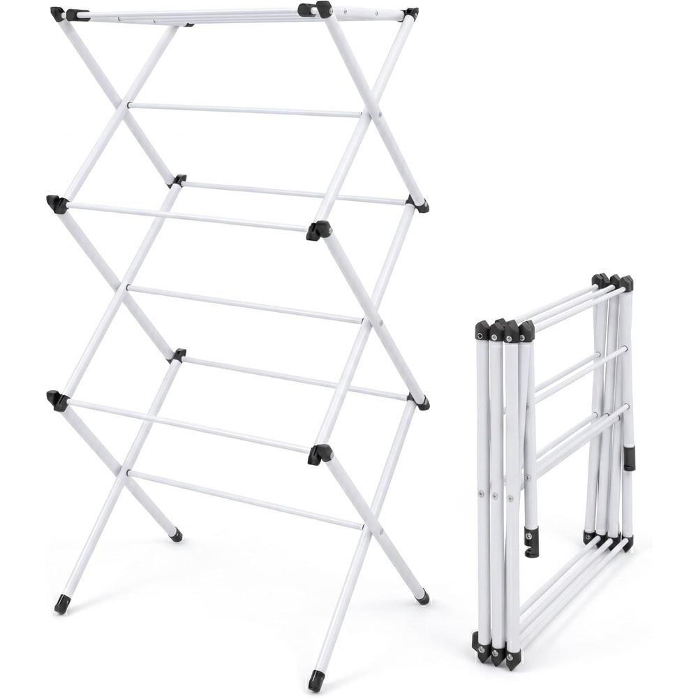 image:imageHoneyCanDo Collapsible Clothes Drying Rack Durable SpaceSaving Laundry amp Towel Rack Sturdy Clothing Rack for Hanging Clothes Indoors amp Outdoors Steel21 W
