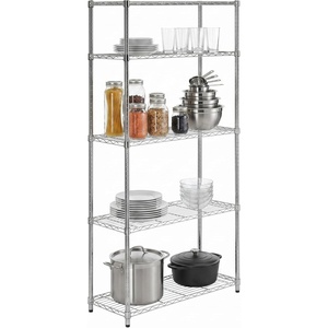 image:imageHoneyCanDo 5Tier Heavy Duty Adjustable Shelving Unit 200lb Per Shelf NSF Certified Metal Storage Rack Chrome Wire Shelf for Garage Kitchen Pantry 36 x 14 x 72 in