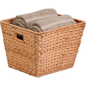 image:imageHoneyCanDo Banana Leaf Storage Baskets Water Hyacinth Woven Basket Decorative Baskets for Shelves Basket for Gifts Closet Pantry and Home Organization Set of 3 MultiSize15 L x 15 W x 12 H