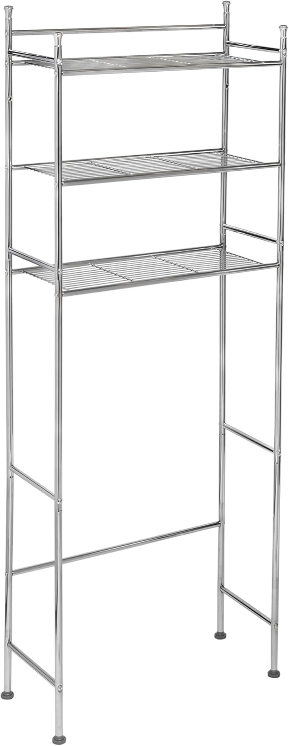 image:imageHoneyCanDo 3Tier Metal Bathroom Shelf Space Saver Over The Toilet Storage Rack Organizer Adjustable Chrome Wire Shelving Unit for Towels amp Toiletries 95 x 23 x 60 in3Tier Bathroom Tower Shelf