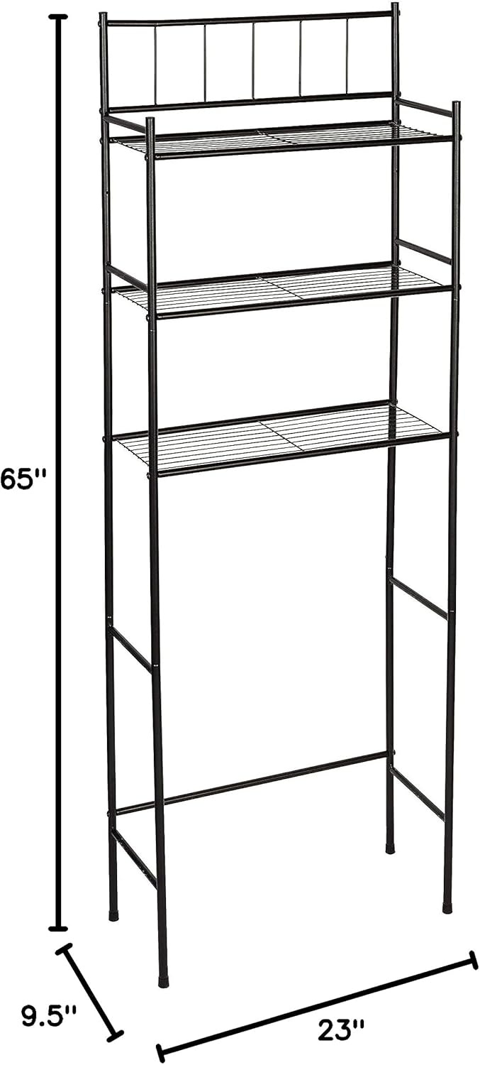 image:imageHoneyCanDo 3Tier Metal Bathroom Shelf Space Saver Over The Toilet Storage Rack Organizer Adjustable Chrome Wire Shelving Unit for Towels amp Toiletries 95 x 23 x 60 inShelving Unit