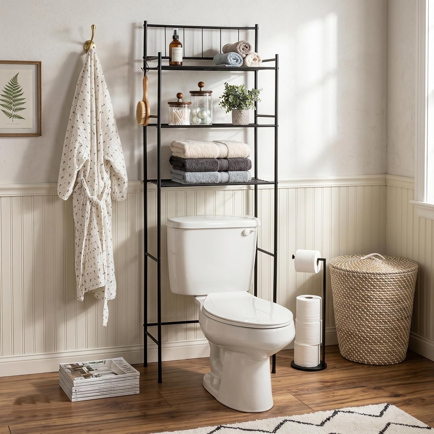 image:imageHoneyCanDo 3Tier Metal Bathroom Shelf Space Saver Over The Toilet Storage Rack Organizer Adjustable Chrome Wire Shelving Unit for Towels amp Toiletries 95 x 23 x 60 inShelving Unit