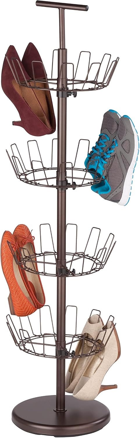 image:imageHoneyCanDo SHO02221 Shoe Tree with Spinning Handle Bronze 4Tier 30 lbsBronze