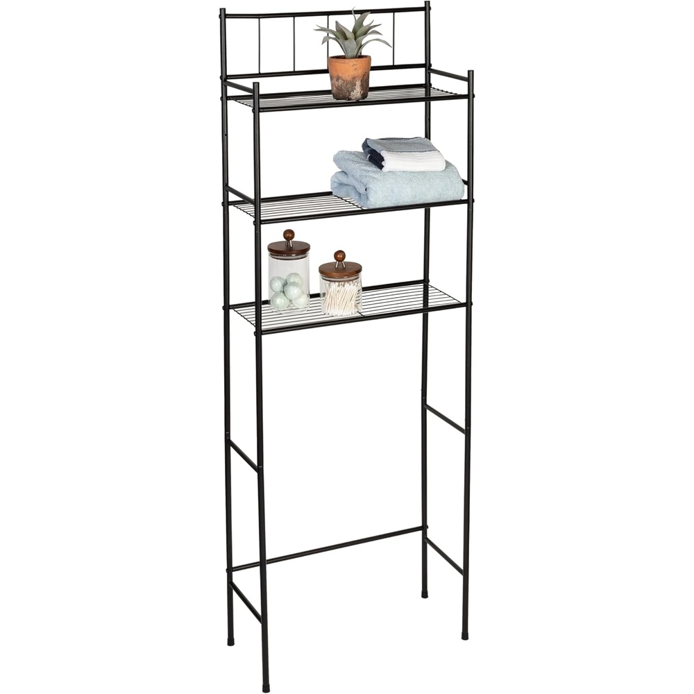 image:imageHoneyCanDo 3Tier Metal Bathroom Shelf Space Saver Over The Toilet Storage Rack Organizer Adjustable Chrome Wire Shelving Unit for Towels amp Toiletries 95 x 23 x 60 inShelving Unit